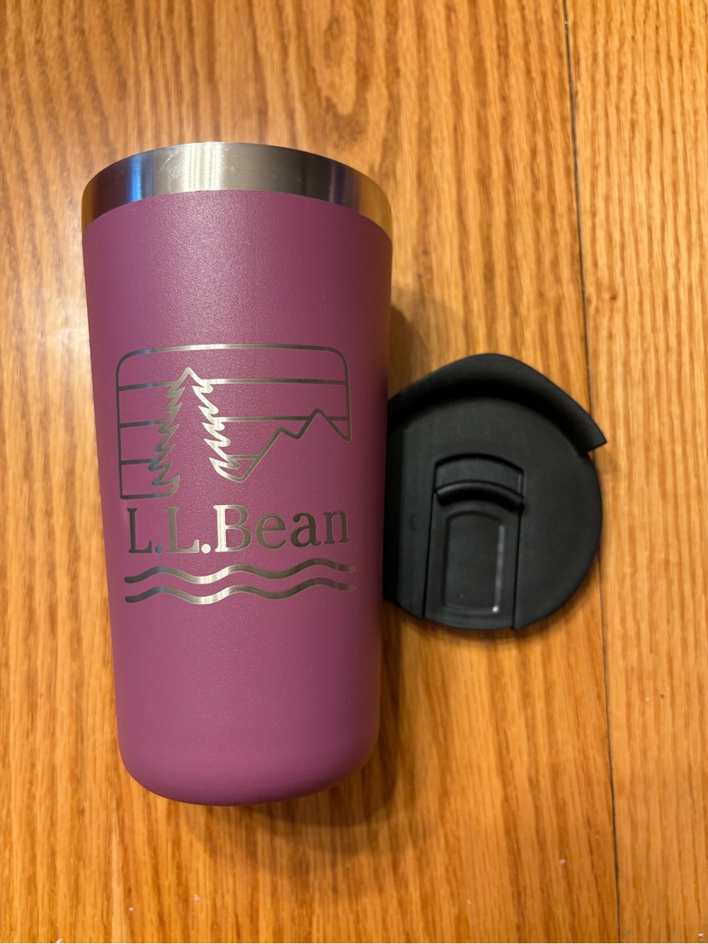 L.L. Bean Plum and Black Insulated Travel Tumbler